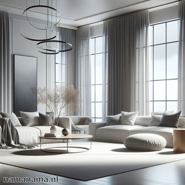Moderne woonkamer in grijs en wit » Grijs en wit moderne woonkamer