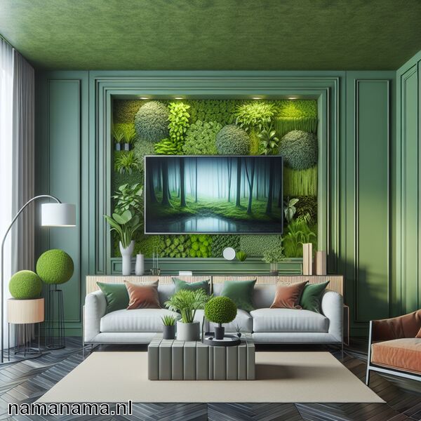 Groene muur in de woonkamer » Groene muren creëren  