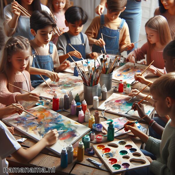 Acrylschilderen met kinderen » Kinderen laten acrylschilderen  