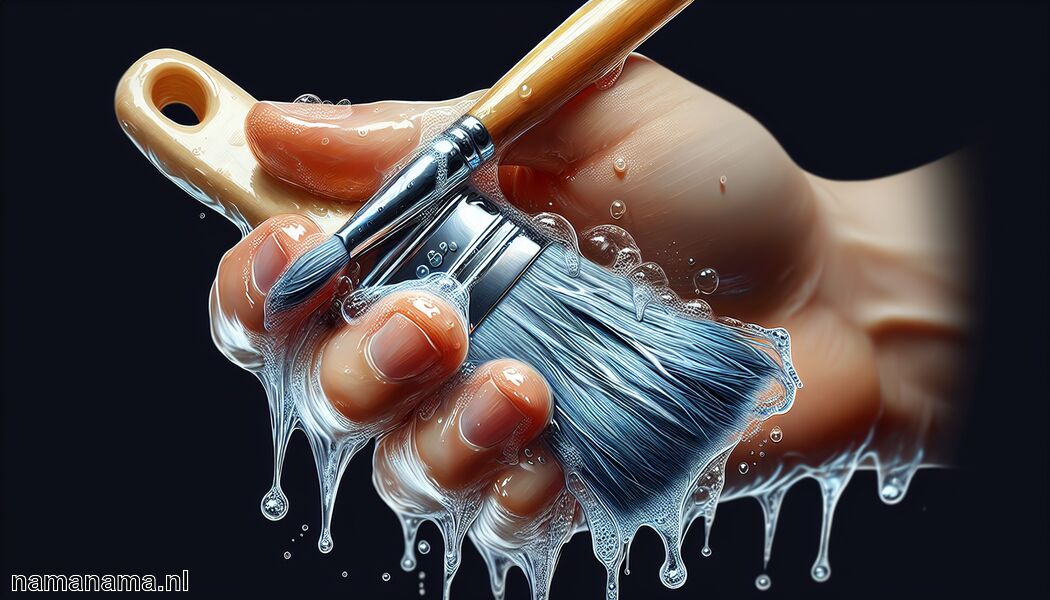 Vorm de haren terug in originele richting   - Acrylverf: maak je kwast schoon » Kwasten goed schoonmaken  