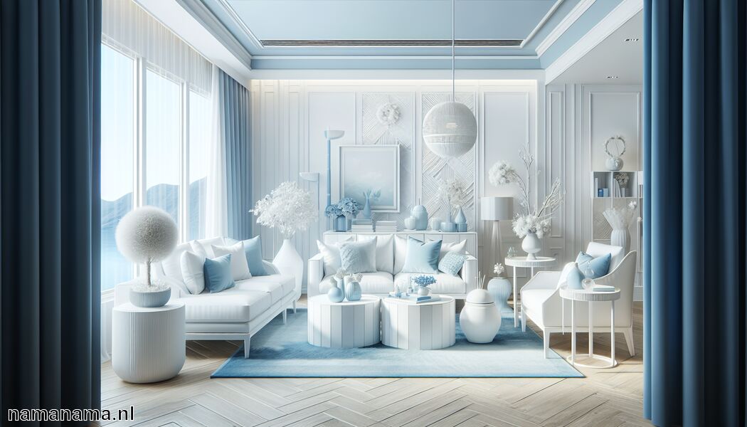 Blauw voor een frisse en koele vibe   - Welke kleur past bij witte meubels? » Witte meubels stijlvol combineren  