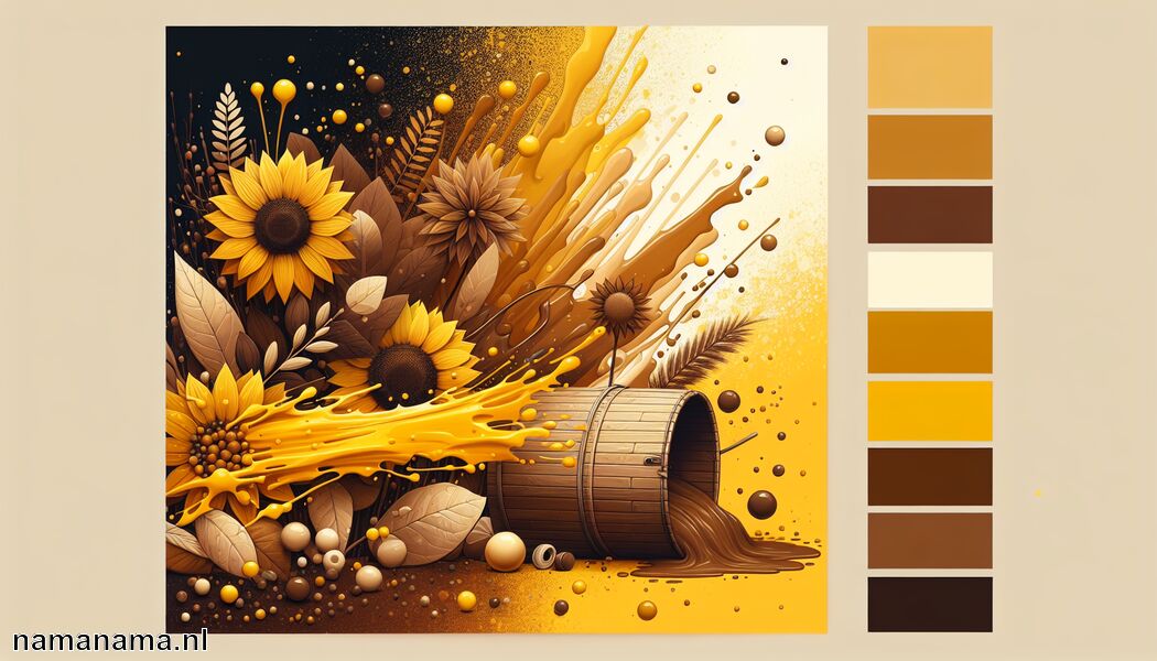 Geel voegt een speelse touch toe   - Kleuren combineren met bruin » Bruin harmonisch combineren  