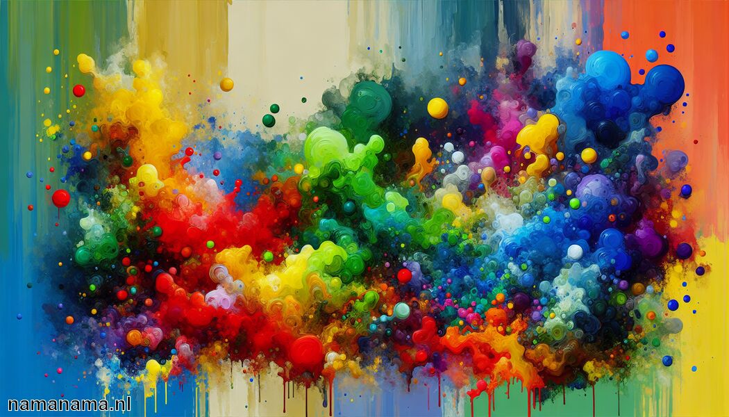 Probeer abstracte kunst met kleurrijke vlekken   - Schilderideeën voor beginners » Beginner ideeën voor schilderen  