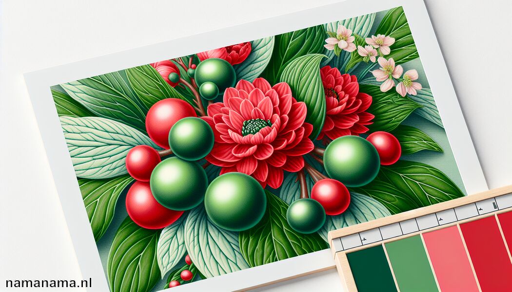 Groen voegt een natuurlijke en frisse tint toe   - Welke kleuren passen bij rood? » Rood perfect combineren  