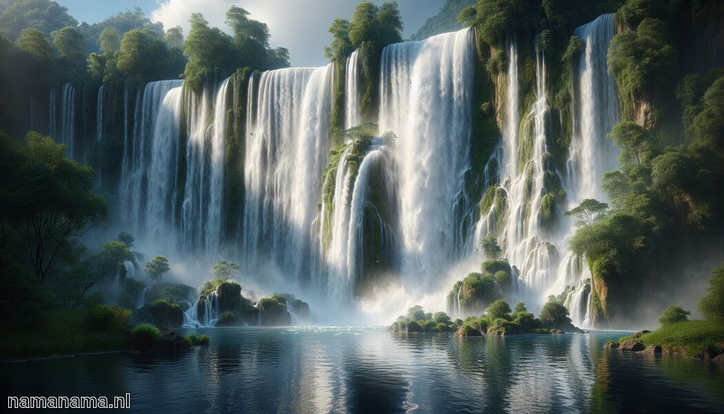 Voeg reflecties in het water toe - Teken een waterval » Waterval tekenen met praktijk  