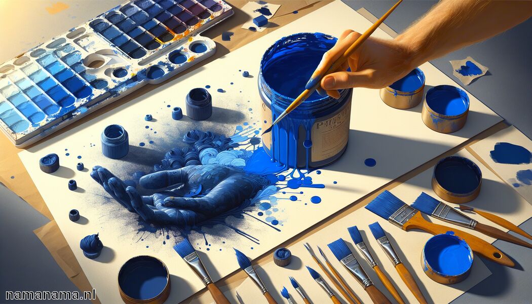 Test kleur op papier of doek   - Koningsblauw mengen » Koninklijk blauw maken  