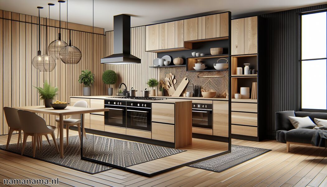 Zwart voor een opvallend en luxe contrast   - Welke kleur past bij beuken in de keuken? » Beukenkleurige combinaties  