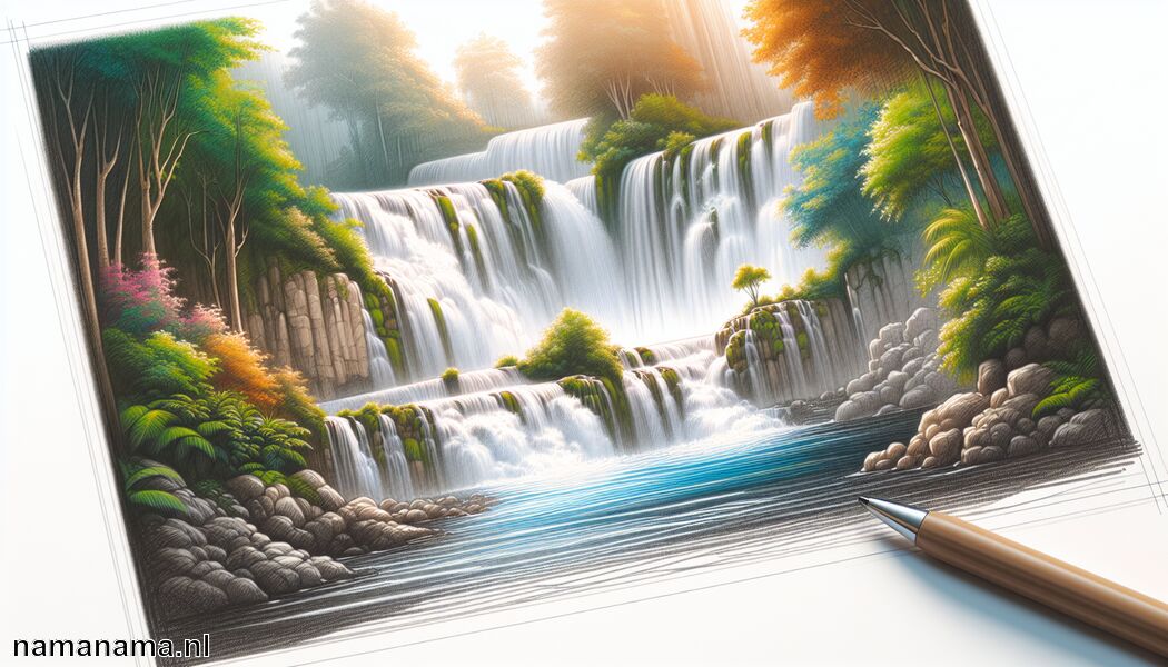 Teken een waterval » Waterval tekenen met praktijk