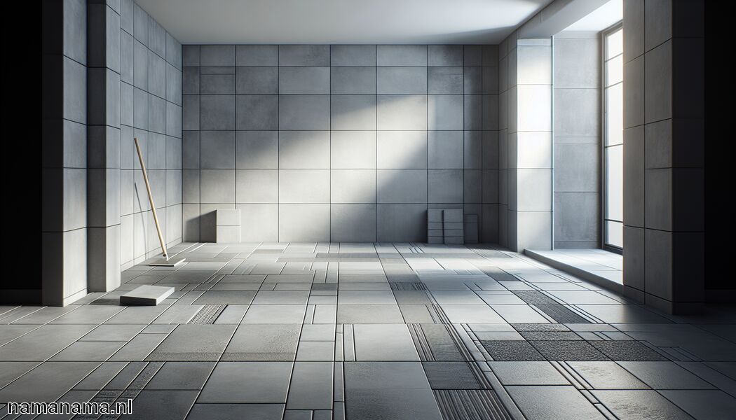 Lichtgrijze tegels, donkere voegen » Lichtgrijs en donker contrast