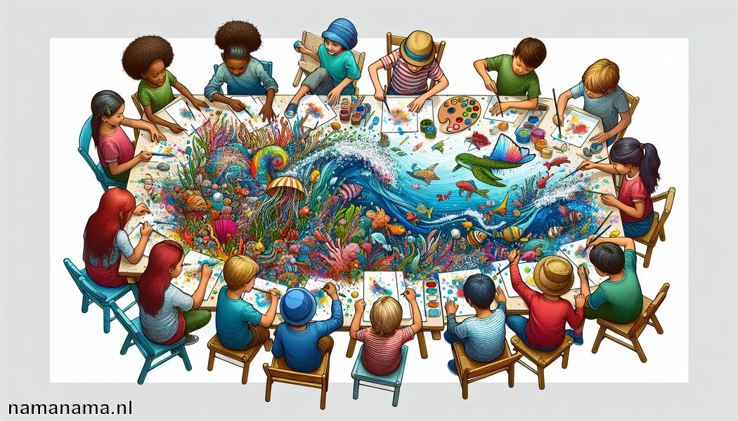 De zee schilderen met kinderen » Zee schilderen met kinderen