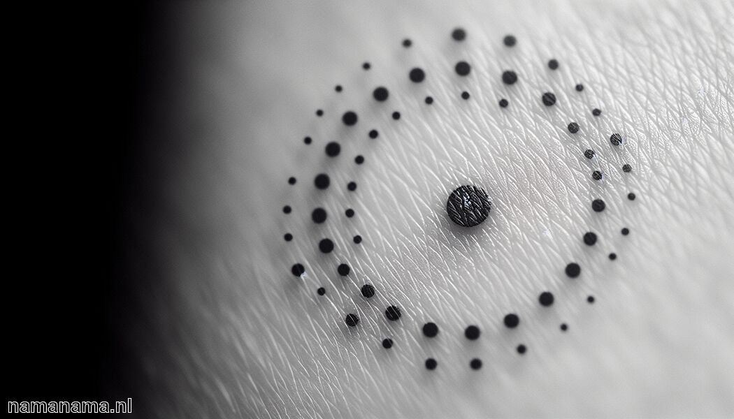 Stilte en rust in hectische tijden   - 1 punt tattoo betekenis » De eenvoud van een enkel punt