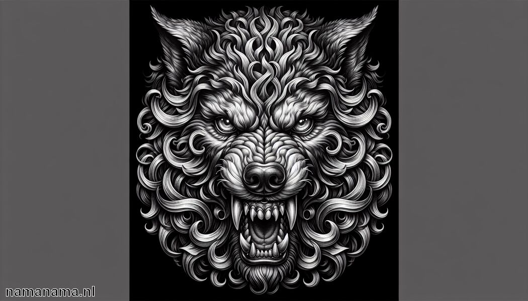 Vaak afgebeeld met zijn vijandige blik en scherpe tanden - Fenrir Tattoo Betekenis » De wolf en zijn legendes