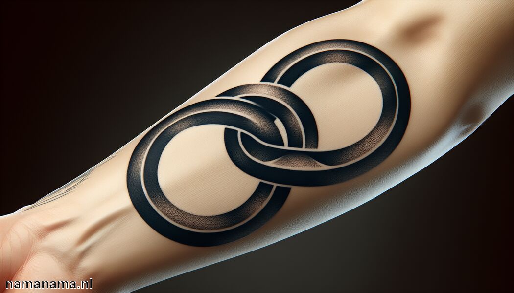 Kan persoonlijke groei en ontwikkeling vertegenwoordigen - 2 ringen arm tattoo betekenis » Verbondenheid door ringen