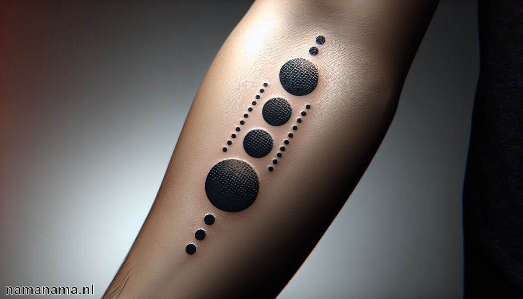 Kan verbonden zijn met bepaalde ervaringen   - 3 stippen arm tattoo betekenis » Symboliek langs de arm