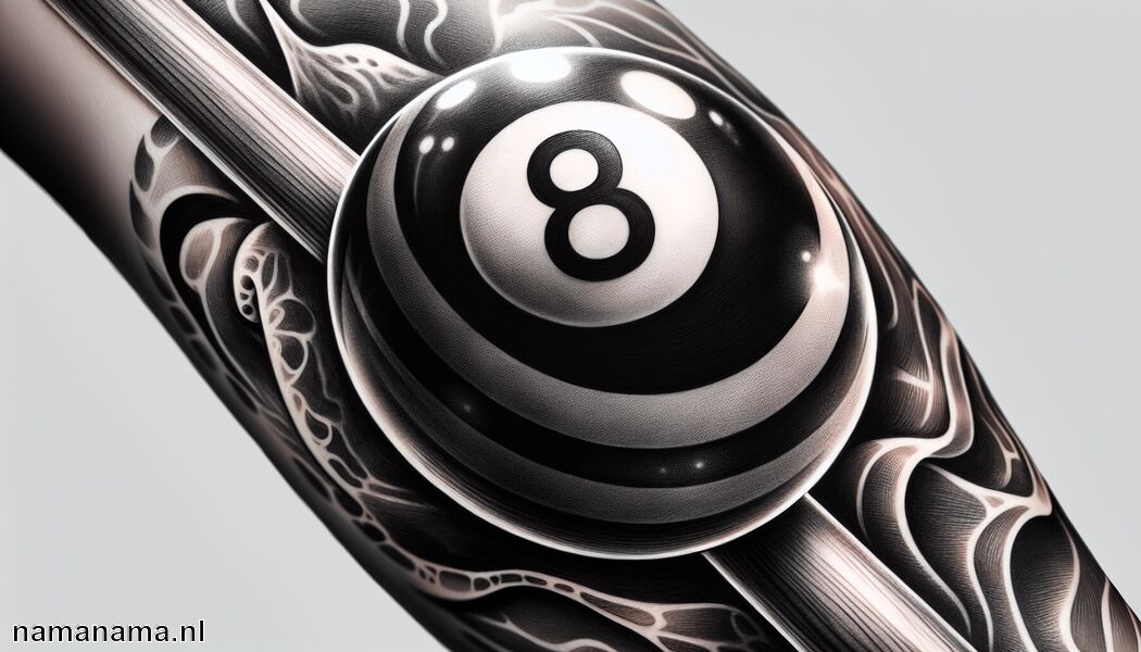 Populair onder poolbiljartliefhebbers en spelers   - 8 ballen tattoo betekenis » Spel en symboliek in één