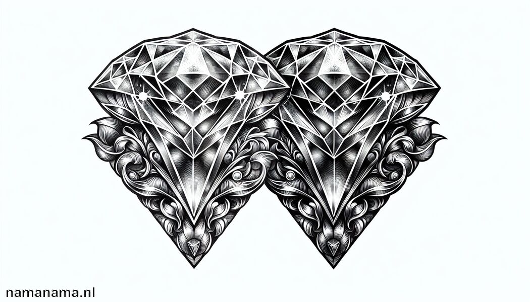 Illustreert helderheid en puurheid van intenties   - Diamant Tattoo Betekenis » Onverwoestbaarheid en schoonheid in een tattoo