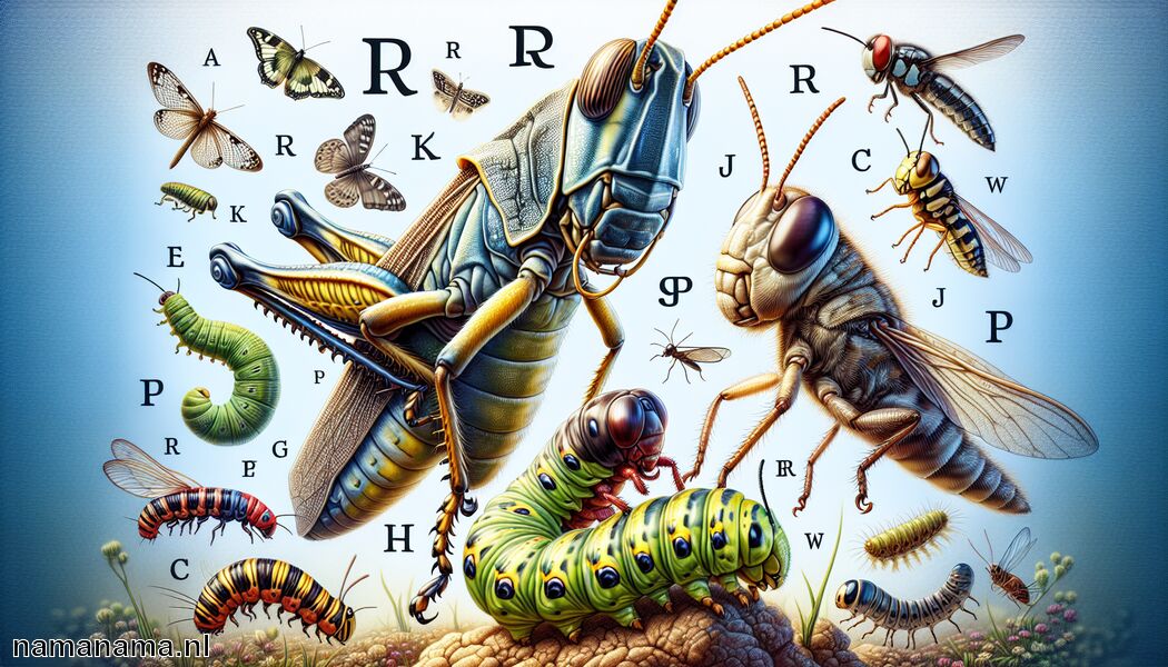 Insecten zoals de sprinkhaan en rups - Ontdek de dieren met een R