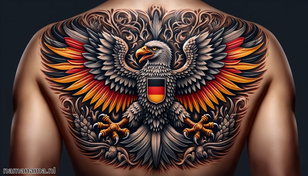 Symboliseert kracht en macht - Duitse Adelaar Tatoeage Betekenis » Historische en culturele betekenissen