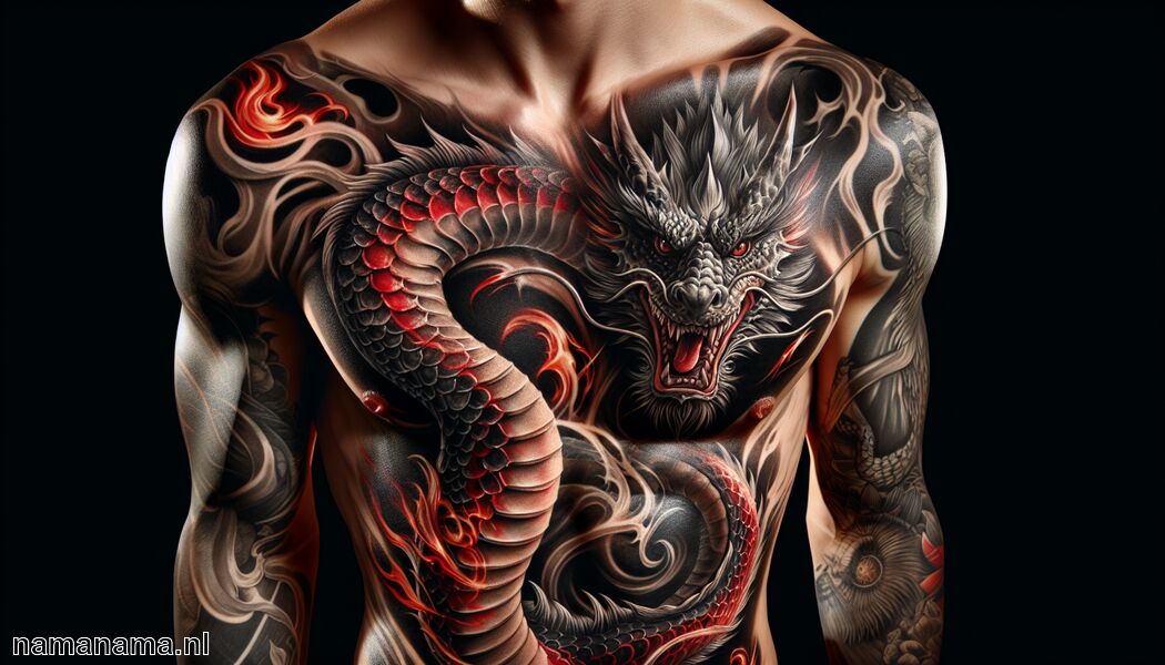 Vaak verbonden met vuur of water   - Draak Tattoo Betekenis » Mythologie en kracht in één beeld