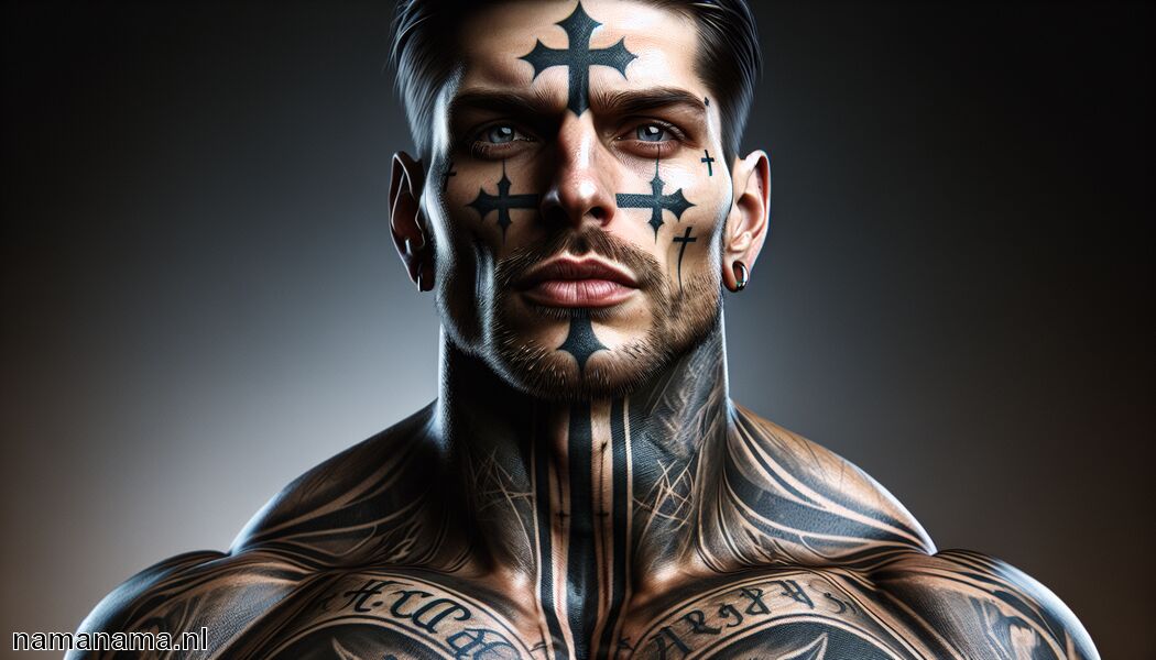 Eric Stehfest gezicht kruis tattoo betekenis » Persoonlijke verhalen in een tattoo