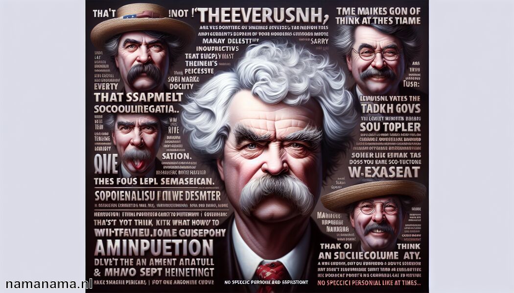 Socioculturele commentaar verpakt in humor - Mark Twain citaten vol humor en scherpe inzichten