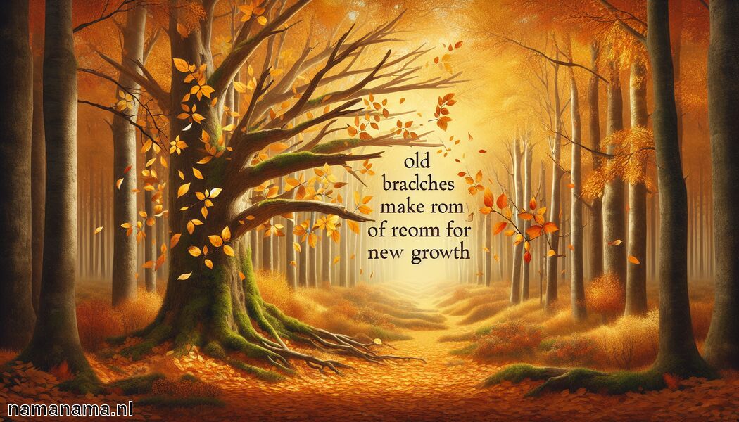 Oude takken maken ruimte voor nieuwe groei - Herfst citaten: de schoonheid van loslaten in woorden