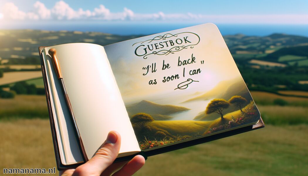 Ik kom terug, zodra ik kan   - Grappige gezegden voor het gastenboek van je vakantie