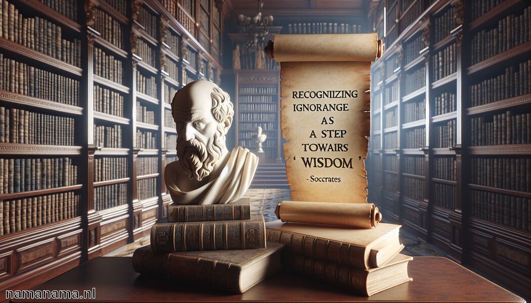 Onwetendheid erkennen is een stap naar wijsheid   - Socrates citaten: vragen die aanzetten tot denken