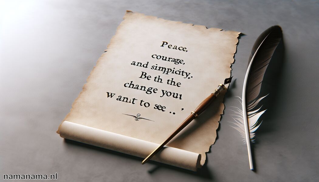 Wees de verandering die je wilt zien   - Gandhi citaten: vrede, moed en eenvoud