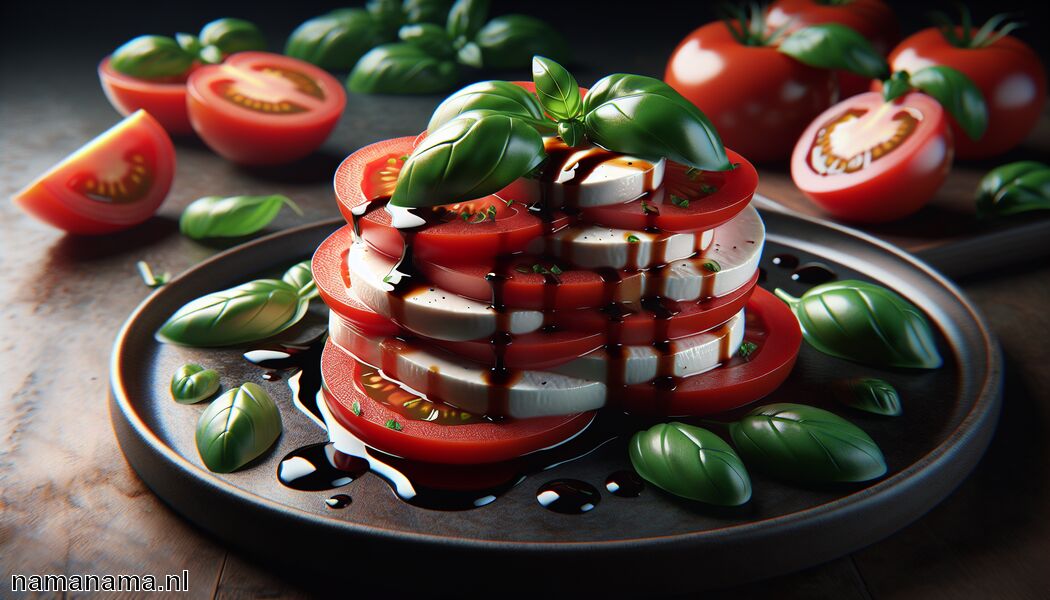 Caprese salade met mozzarella en tomaat - Italiaans Voorgerecht » Culinaire Smaken Ontdekken
